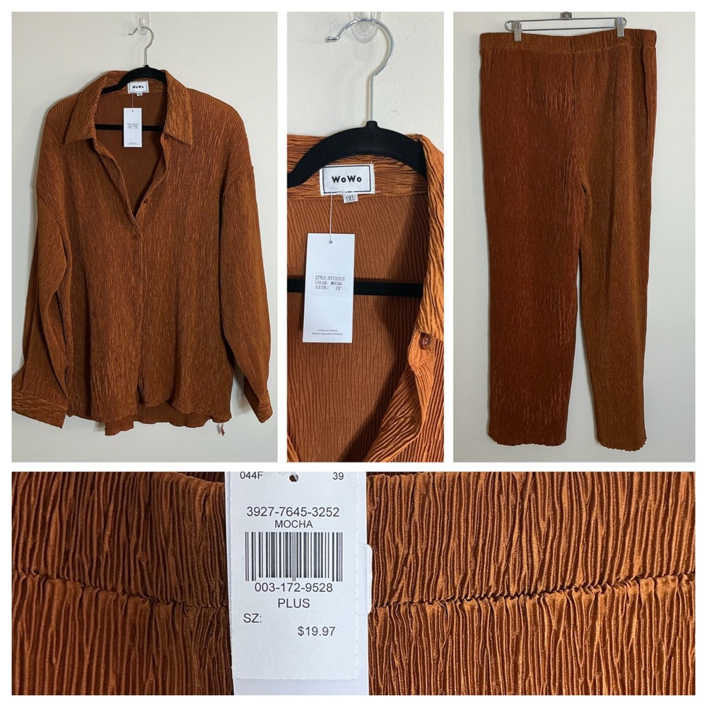 Mocha Women's Blouse and Trouser Set
